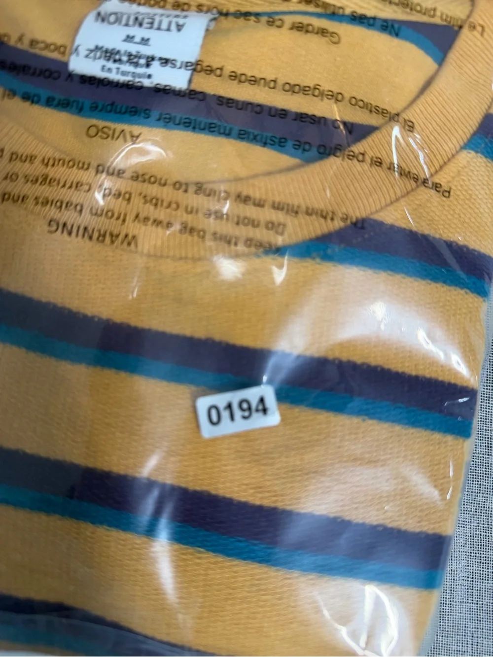 Urban Outfitters Mens Striped Pocket T-Shirt Size M Yellow Blue Retro Y2K Skate